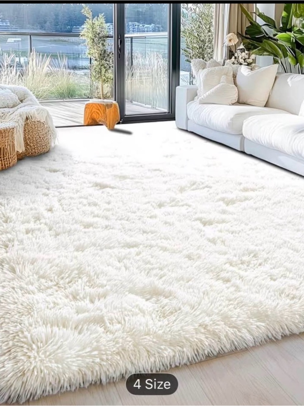 Off - White Luxurious Fluffy Shag Rug  Ultra Soft,Plush,Fuzzy, Durable  6x9ft